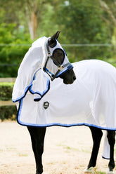 Summer Mesh Hood Combo - White with Sky and Navy Blue Trim